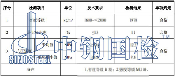 混凝土磚檢測項(xiàng)目結(jié)果